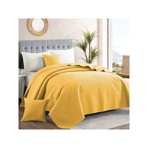 Nova Home "Dimension" Coverlet, Yellow Color, King Size Nova Home "Dimension" Coverlet, Yellow Color, King Size