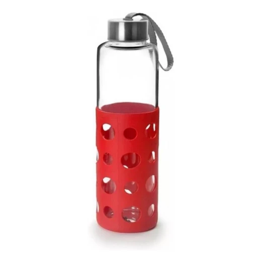 Ibili Lake Glass Bottle, Red Color, 550ml Ibili Lake Glass Bottle, Red Color, 550ml