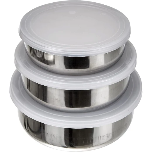 Ibili Set Of 3 Steel Food Containers Ibili Set Of 3 Steel Food Containers