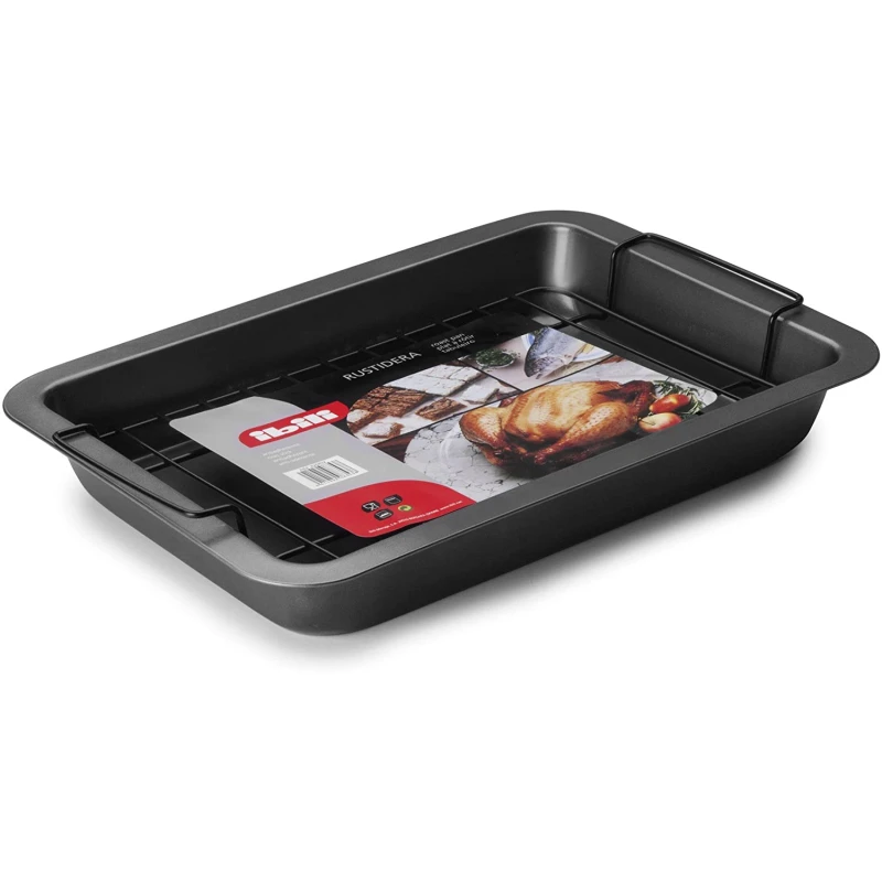 Ibili  Roast Pan With Grill, 37x27 Cm - Ibili
