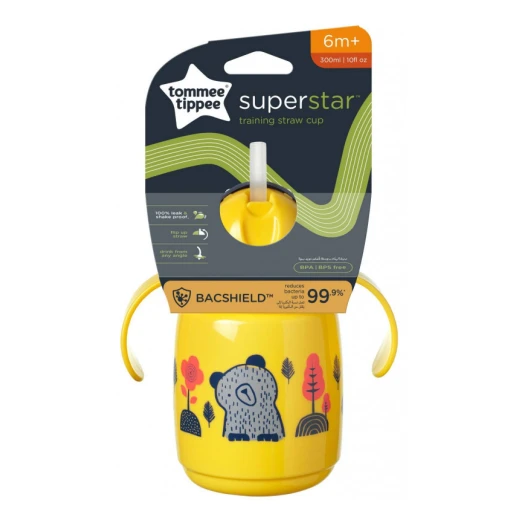 Tommee Tippee Superstar Training Straw Cup 6m+ 300ml - Yellow Tommee Tippee Superstar Training Straw Cup 6m+ 300ml - Yellow