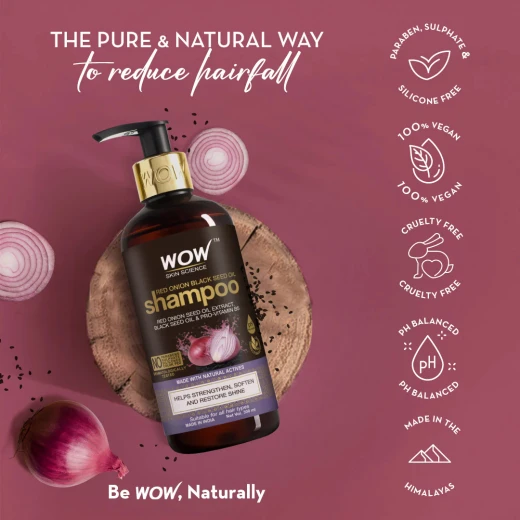 Wow Skin Science Onion Red Seed Oil Shampoo, 300ml - Wow Skin Science - Image 5