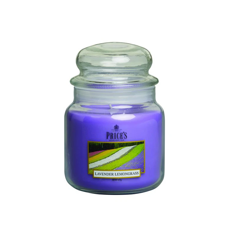 Price's Medium Scented Candle Jar With Lid, Lavender & Lemongrass - Price's