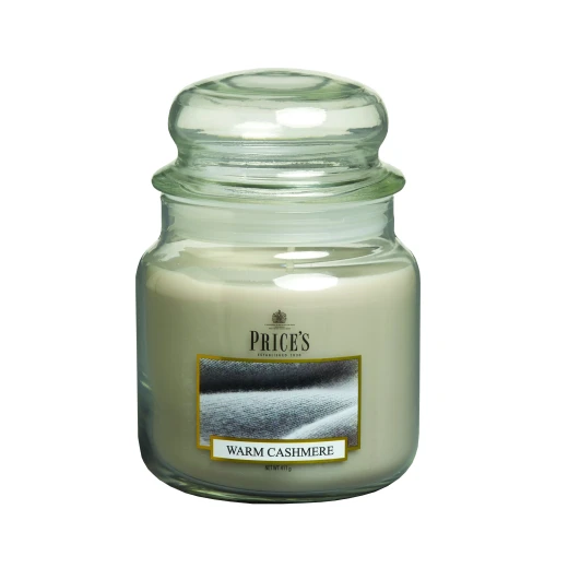 Price's Medium Scented Candle Jar with Lid, Warm Cashmere Price's Medium Scented Candle Jar with Lid, Warm Cashmere