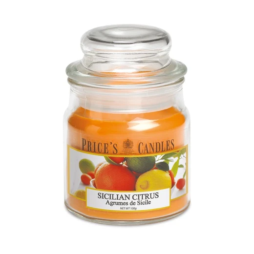 Price's Medium Scented Candle Jar with Lid, Sicilian Citrus Price's Medium Scented Candle Jar with Lid, Sicilian Citrus