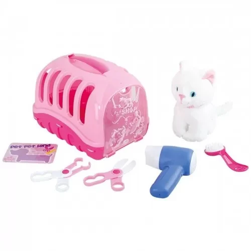 Play Go | Pet Care Carrier | 7 Pcs With Plush Kitten Included - PlayGo - Image 2