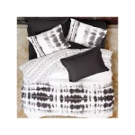 Nova Home Duvet Cover Set ,100% Cotton, Black Color, King Size, 4 Pieces - Nova Home