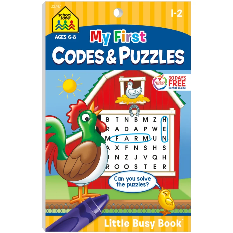School Zone My First Codes & Puzzles Grades 1-2 Workbook - School Zone