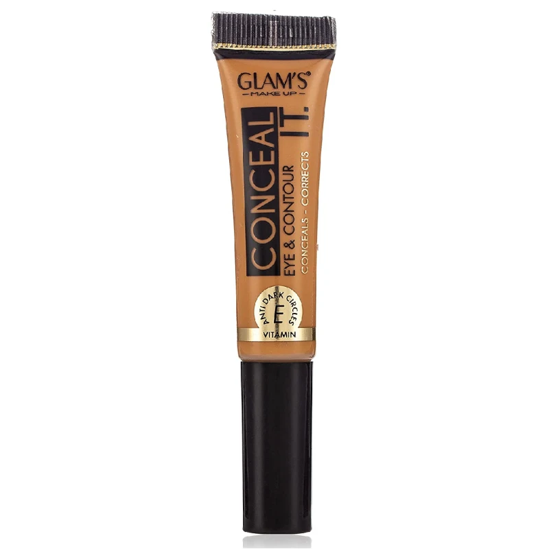Glam'S Bronze 274 High Coverage Concealer for Dark Circles and Blemishes Flawless Makeup Finish Vitamin E - Glam's