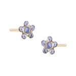 Studex Earrings Gold Plated Daisy Lt Sapphire Sapphire Sensitive, For Kids - Studex