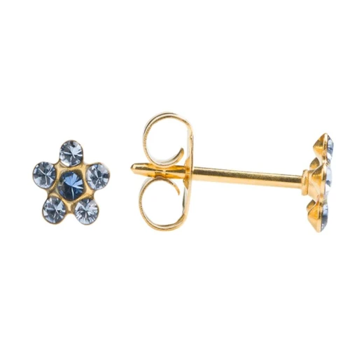 Studex Earrings Gold Plated Daisy Lt Sapphire Sapphire Sensitive, For Kids - Studex - Image 2