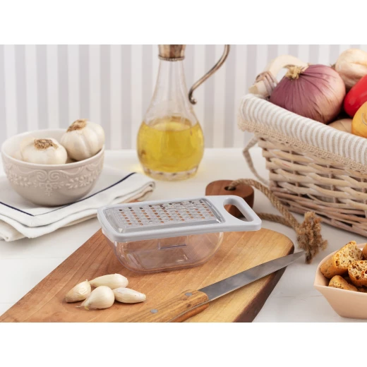 Madame coco, Daily Garlic and Cheese Grater with Container, Soft Grey - Madame COCO - Image 2