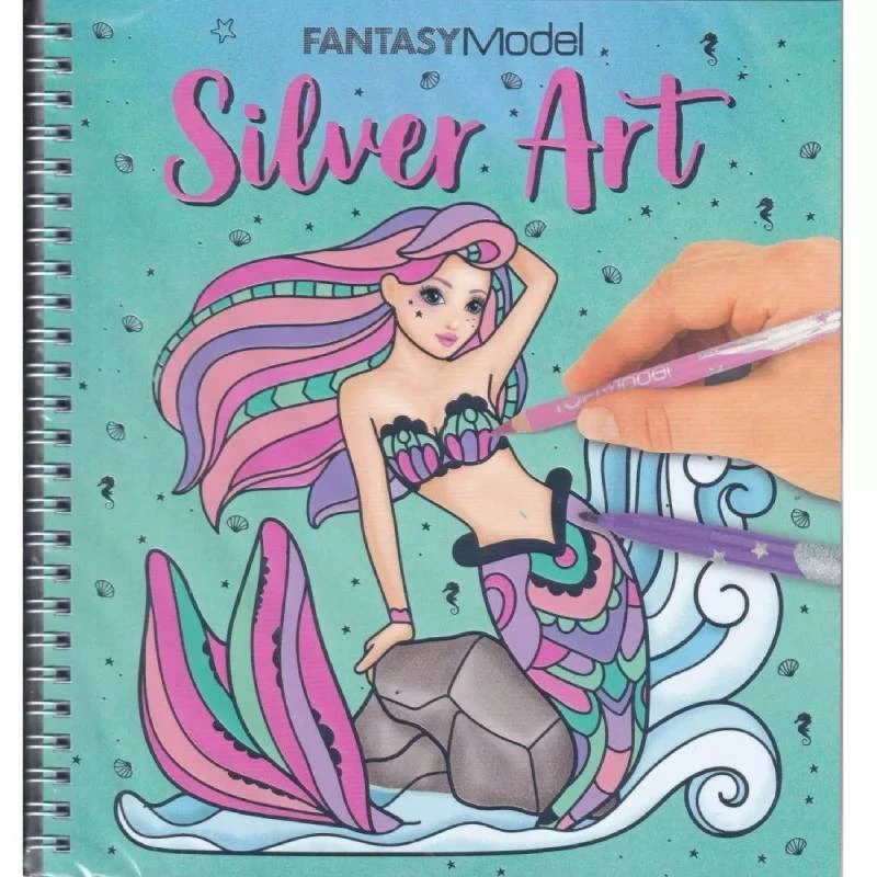 Miss Melody Fantasy Model Silver Art Mermaid Coloring Book - Miss Melody