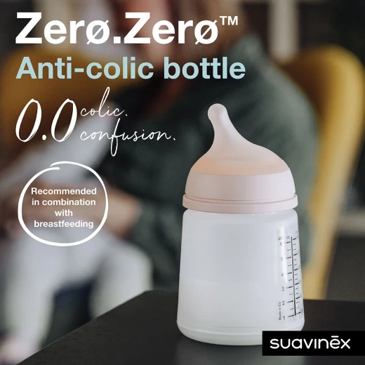Suavinex Care Zero.Zero Anti-Colic Baby Bottle Adjustable Flow 180ml 0 Month and + - Suavinex - Image 3