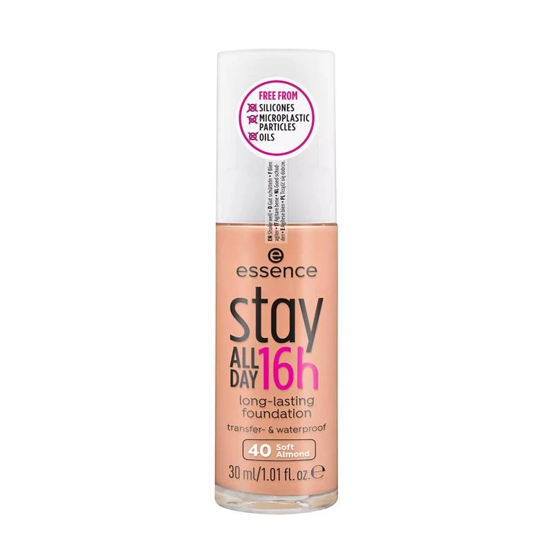 Essence Stay All Day Matte Foundation Soft Almond Waterproof Makeup for All Skin Types 16 Hour Wear - Essence