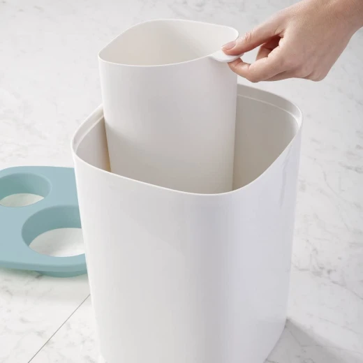 Joseph Joseph Split Bathroom Waste Seperation Bin - Grey - Joseph Joseph - Image 2