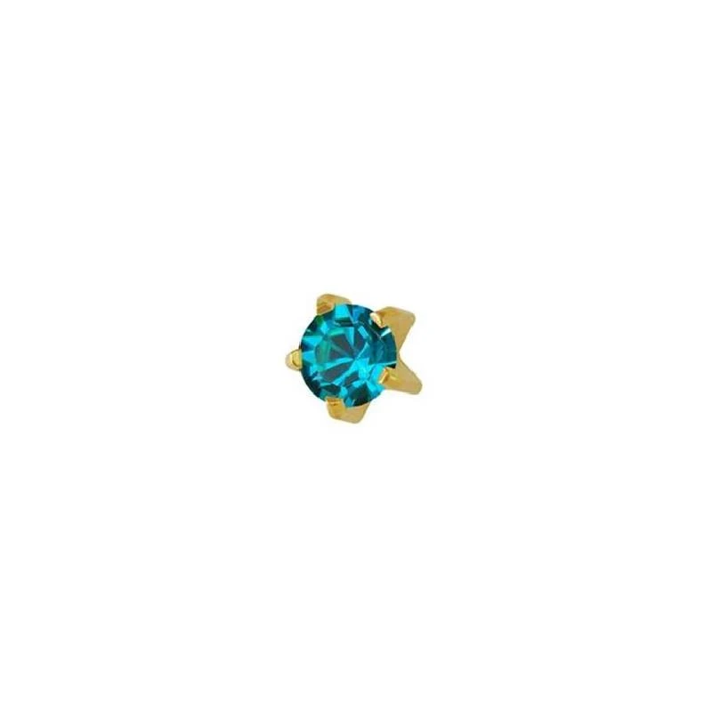 Studex Gold Plated Heartlite Blue Zircon, 3 Mm For Kids - Studex