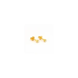 أقراط مرصعة بالكريستال ومطلية بالذهب, كريستال، مقاس 3 مم للأطفال من ستوديكس