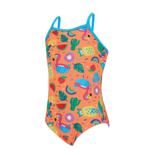 Zoggs Pool Party Tex Back Girls Swimsuit Zoggs Pool Party Tex Back Girls Swimsuit