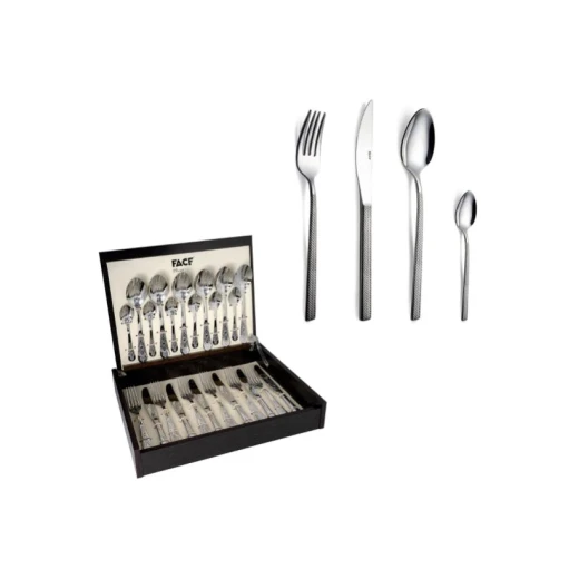 Face Hera Cutlery Set, Wooden Box, 24 Pieces - Face - Image 2