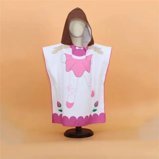 Aqua Poncho , Kids Poncho Towel , 120*60 cm , Ballerina Aqua Poncho , Kids Poncho Towel , 120*60 cm , Ballerina