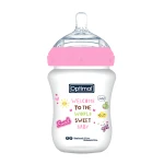 Optimal Extra Wide Neck Feeding Bottles, Double Anti, 300ml, 0+, Assorted Color, 1 Pieces - Optimal