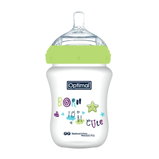 Optimal Extra Wide Neck Feeding Bottles, Double Anti, 300ml, 0+, Assorted Color, 1 Pieces - Optimal - Image 3