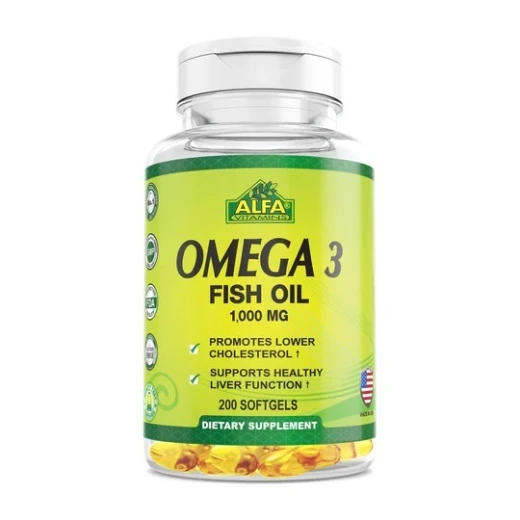 Alfa Vitamins Omega 3 Fish Oil, 1000 Mg, 60 Softgels Alfa Vitamins Omega 3 Fish Oil, 1000 Mg, 60 Softgels