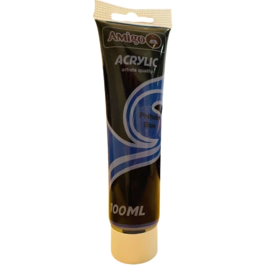 Amigo Acrylic Artist Color, 100ml, Phthalo Blue Amigo Acrylic Artist Color, 100ml, Phthalo Blue
