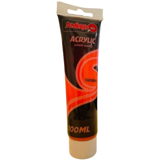 Amigo Acrylic Artist Color, 100ml, Vermilion Amigo Acrylic Artist Color, 100ml, Vermilion