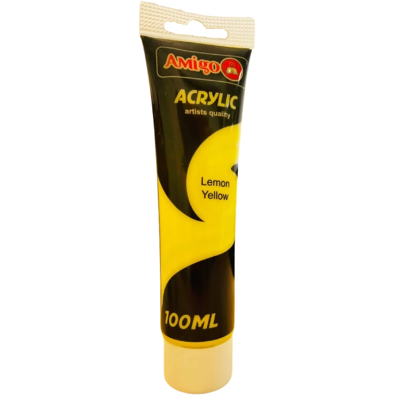 Amigo Acrylic Artist Color, 100ml, Lemon Yellow - Amigo