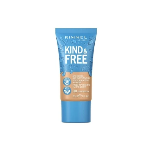Rimmel London Kind & Free Moisturising Skin Tint 001 Fair Porcelain Foundation 30ml Clean Beauty for Radiant Complexion