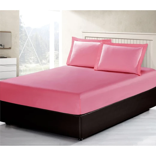 طقم شرشف سرير مطاط, باللون زهري داكن, حجم مجوز, 3 قطع من ارمن طقم شرشف سرير مطاط, باللون زهري داكن, حجم مجوز, 3 قطع من ارمن