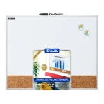 Bazic Metallique Aluminum Framed Magnetic Dry Erase/cork Combo Board 16″ X 20″ - Bazic