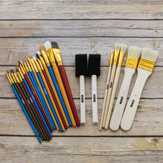 Bazic Paint Brush Set, 25 Pieces - Bazic - Image 2