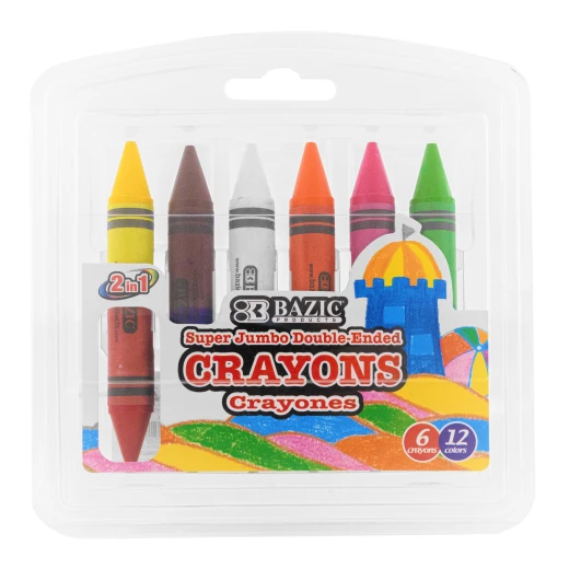 Bazic Super Jumbo Crayons Premium Double-Ended, 12 Color Bazic Super Jumbo Crayons Premium Double-Ended, 12 Color