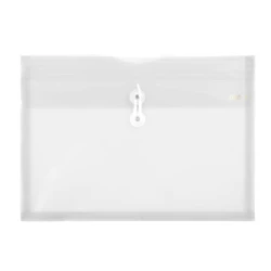 Bazic Document Holder, Letter Size String Envelope w/ PDQ, Transparent