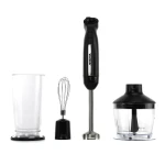 Arshia 3-in-1 Hand Blender – 1000W Power – 5 Speed Settings with Turbo Function – Elegant Black Design – Stainless Steel Blades – Blender, Chopper & Whisk Attachments - Arshia