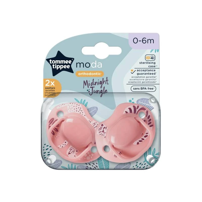 Tommee Tippee 0-6 Months Closer to Nature 2 Orthodontic Soothers Pink - Tommee Tippee