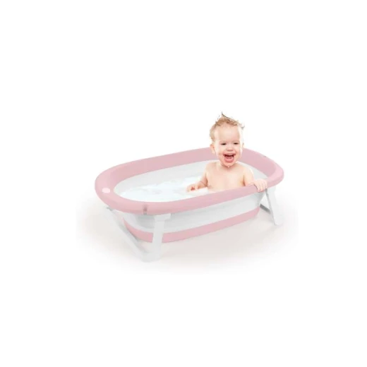 Dolu Travel Fold Flat Infant Baby Bathtub - White & Pink - Dolu - Image 2