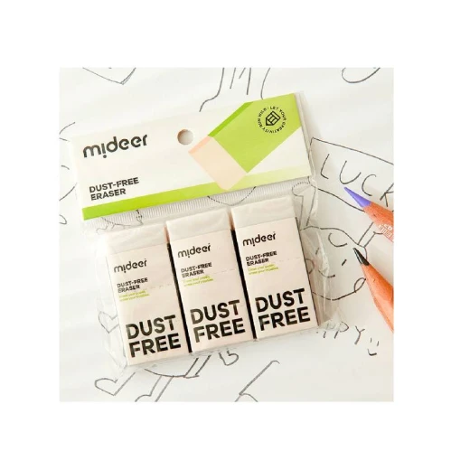 Mideer Dust Free Eraser, 22x30x13 cm, Pack of 3 Mideer Dust Free Eraser, 22x30x13 cm, Pack of 3