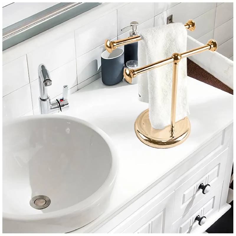ARMN Delta Countertop Double Towel Rack, Gold Color - Armn