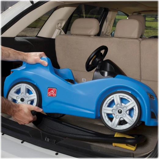Step2 Whisper Ride Cruiser Kids Push Car, Ride On Toy, Stroller Substitute, Includes Seat Belt & Horn, Made of Durable Plastic, Max Weight 50 lbs., For Toddlers 1.5-4 Years Old, Blue - Step2 - Image 2