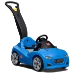 Step2 Whisper Ride Cruiser Kids Push Car, Ride On Toy, Stroller Substitute, Includes Seat Belt & Horn, Made of Durable Plastic, Max Weight 50 lbs., For Toddlers 1.5-4 Years Old, Blue - Step2