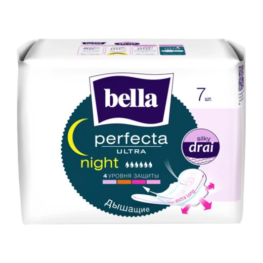 Bella Perfecta Ultra Night Silky Drai, With Wings, 7 Pieces Bella Perfecta Ultra Night Silky Drai, With Wings, 7 Pieces