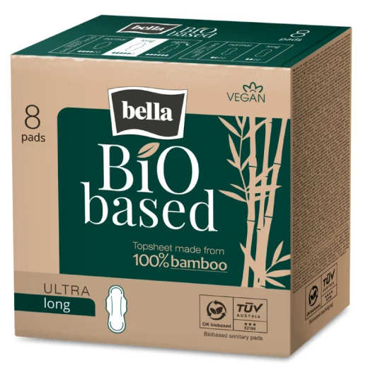 Bella Bio Based Sanitary Pads Long, 8 Pieces Bella Bio Based Sanitary Pads Long, 8 Pieces