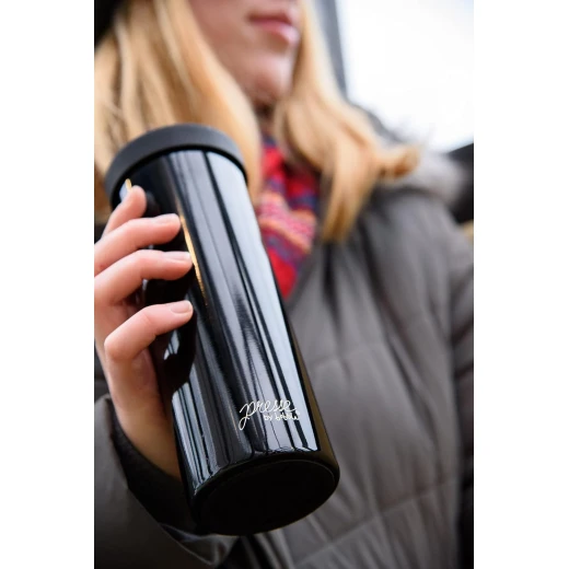 bobble French Coffee Presse, On-The-Go use, Quick Brew, Slim Design, Triple Wall Insulation, 14 oz (Stainless Steel) - Kambukka - Image 3
