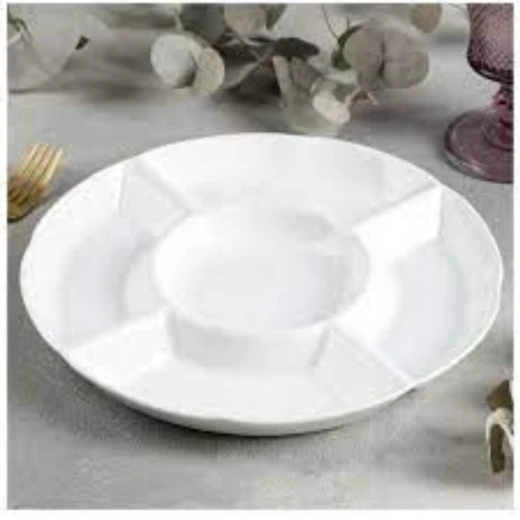Wilmax Divided Round Dish - White 25.5cm Wilmax Divided Round Dish - White 25.5cm
