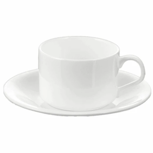 Wilmax Teacup & Coaster - White 160ml Wilmax Teacup & Coaster - White 160ml