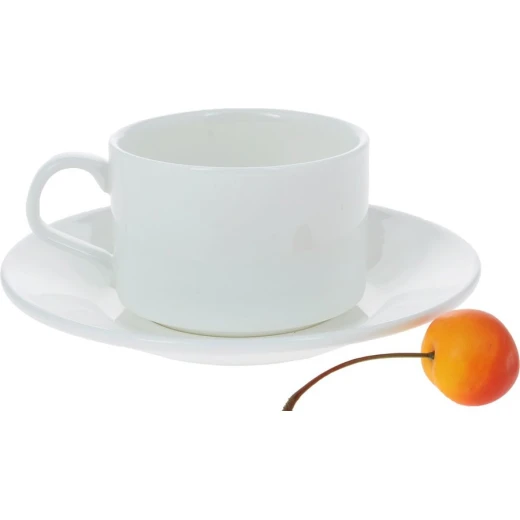 Wilmax Teacup & Coaster - White  160ml - Willmax - Image 2